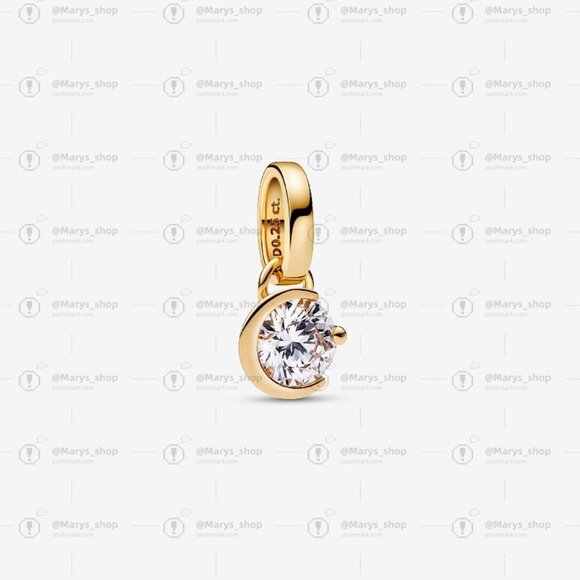 Pandora Pandora Talisman 14k Gold Lab-grown Diamond Moon Pendant|Gold - Picture 1 of 2